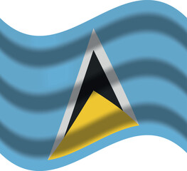 saint lucia flag with wind icon
