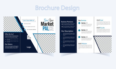 modern trifold business brochure template .