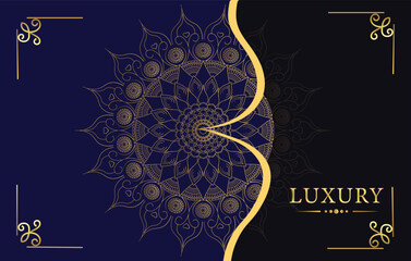 luxury mandala design template with gold color combination . 