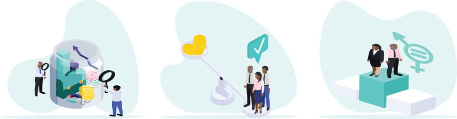 Business ethics set. with cup medal business goals achievement and organizer success concept.