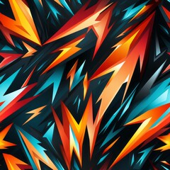 chaotic bright multicolored graphic seamless pattern