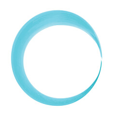 Hand-drawn watercolor illustration. Watercolor brush stroke. Round shaped frame. Blue color. Vector element for any design work.