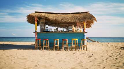 Fototapeta premium A small bar on an exotic beach