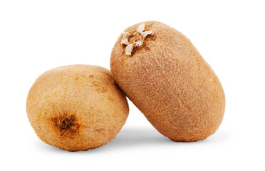 Close up view of fresh and ripe kiwi isolated on white