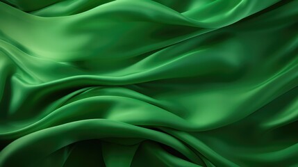 Green silk background - generative ai