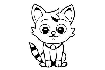 Cute cat clipart, vector illustration. Cartoon kitten icon and logo. Fun kitty sticker, design element, trendy print image.