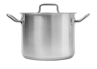 Stainless steel pot iisolated