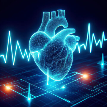 digital image of the heart. ai generative
