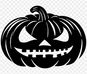 Halloween pumpkin icon isolated on white background. Scary and funny pumpkin monster  face.Vector illustration