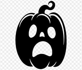 Halloween pumpkin icon isolated on white background. Scary and funny pumpkin monster  face.Vector illustration