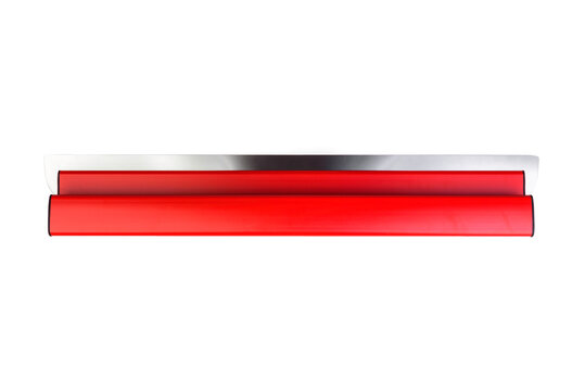 Red painting putty knife for mechanized application isolated on a white background.