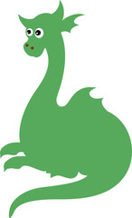 Green cartoon dragon for decoration and design.