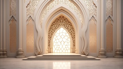Fototapeta na wymiar Isolated image of an Islamic ornamented gate for event exhibition