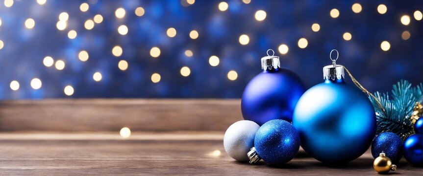 Blue Ornament Christmas Border