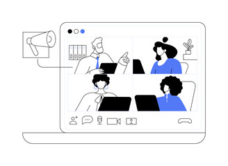 Videoconference chat abstract concept vector illustration.