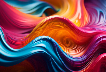 Obraz premium Liquid wallpaper, abstract 3D background with paint bubbles flow wave