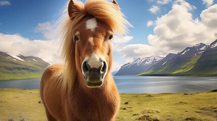 Icelandic horse smiles widely