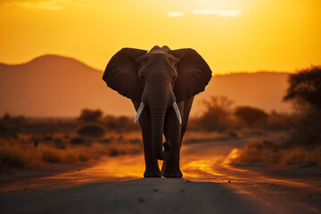 Fototapeta na wymiar Large elephant in natural habitat