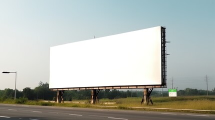 Obraz premium Advertising mock up blank billboard with copy space for your text content public information board billboard blank for outdoor advertising poster