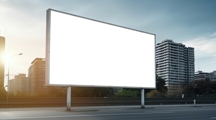 Fototapeta premium Advertising mock up blank billboard with copy space for your text content public information board billboard blank for outdoor advertising poster
