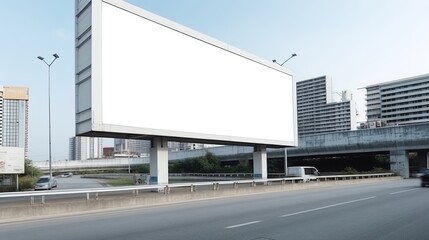 Fototapeta na wymiar Advertising mock up blank billboard with copy space for your text content public information board billboard blank for outdoor advertising poster