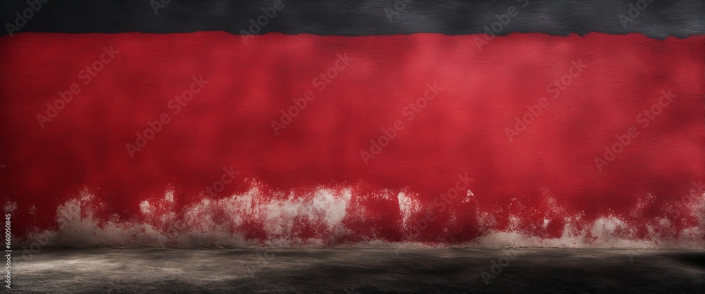 Poster aged wall texture in black and red with abstract dark design and light white gradient background