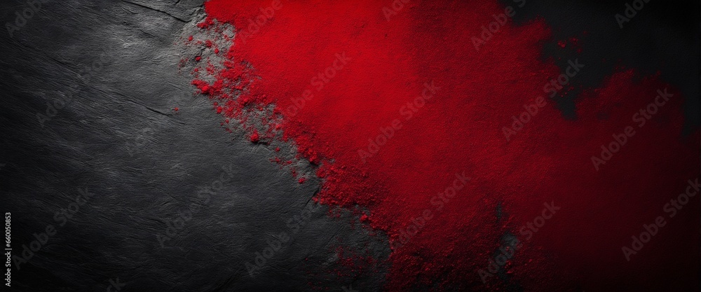 Poster aged wall texture in black and red with abstract dark design and light white gradient background