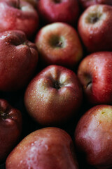 Apples of red color close-up
