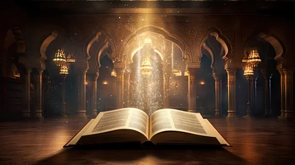 Foto op Plexiglas Light in a mosque illuminates the Qur an the religion Islam © vxnaghiyev
