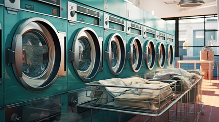 Laundry machine in focus - obrazy, fototapety, plakaty