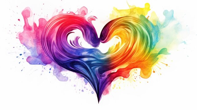 LGBTQ love symbol watercolor soulmate art