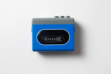 old cassette music tape on a white background