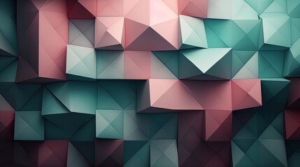 Obraz premium Abstract geometric paper cut 3D texture banner pastel background.