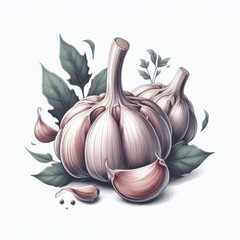 garlic on a white