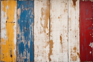 Vertical Painted Chipped Wooden Boards