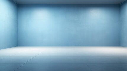 Blue Blank Background Wall With Lighting