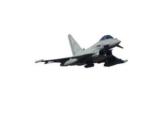 military jet Eurofighter Typhoon on transparent background