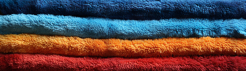 Terry Towels Of Various Shades.  Illustration On The Theme Of Backgrounds And Textures. Generative AI