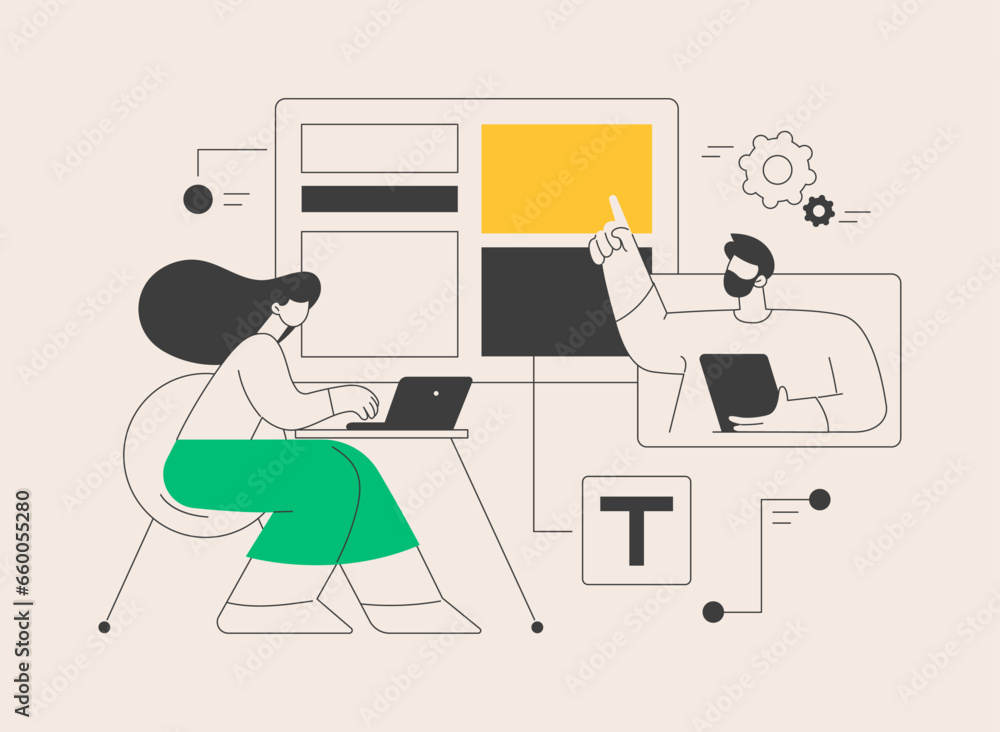 Poster copy optimization abstract concept vector illustration.