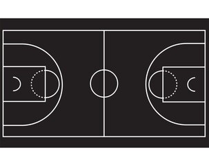 Basketball court dimensions. Basket ball playground sizes. Vector illustration.	