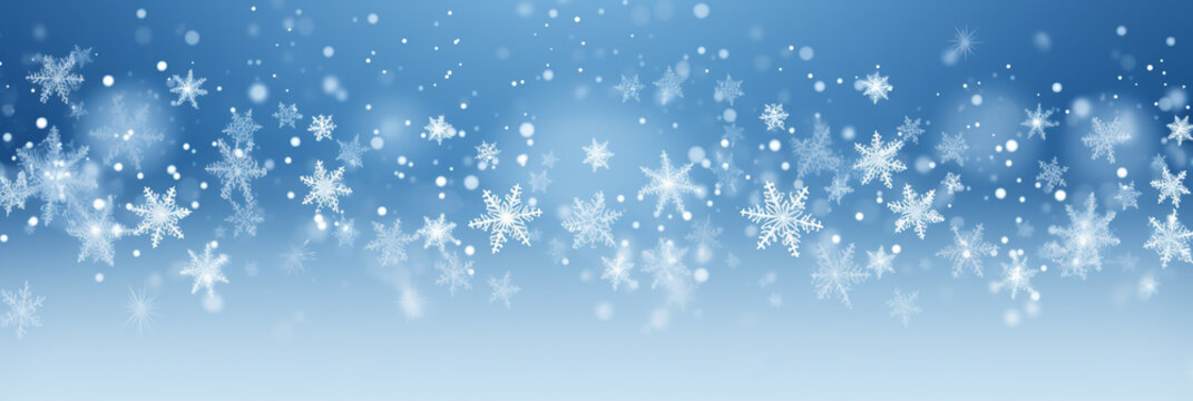 CHRISTMAS CARD. WINTER BACKGROUND WITH SNOWFLAKES, HORIZONTAL IMAGE. image created by legal AI