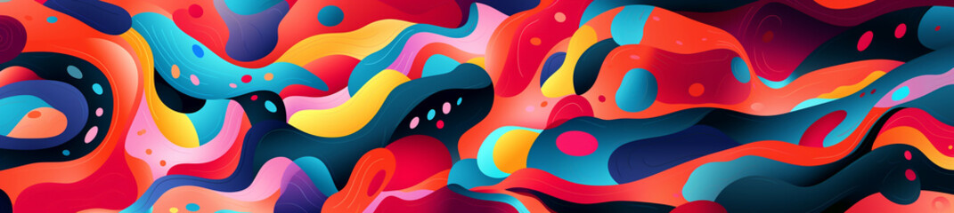 TRENDY, COLORFUL ABSTRACT BACKGROUND IN PSYCHEDELIC STYLE, HORIZONTAL IMAGE. image created by legal AI
