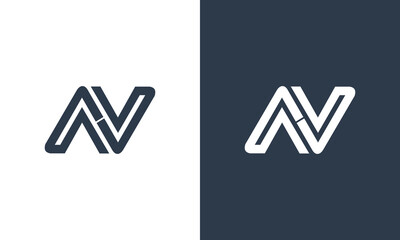 a collection of av initials and can also be used as a vector n logo design - obrazy, fototapety, plakaty