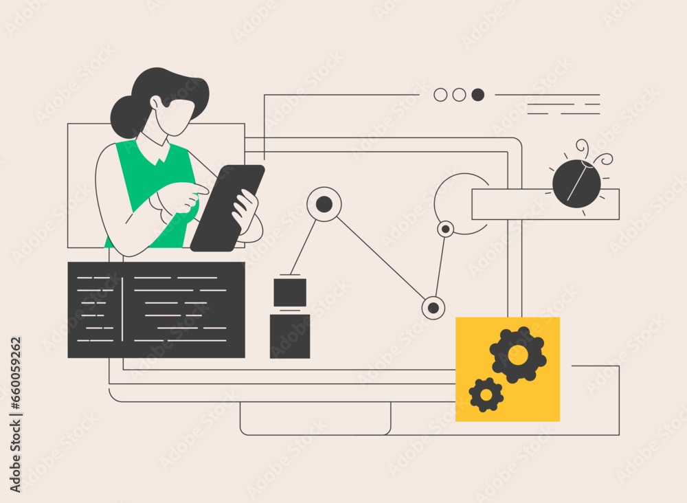 Poster automation testing abstract concept vector illustration.