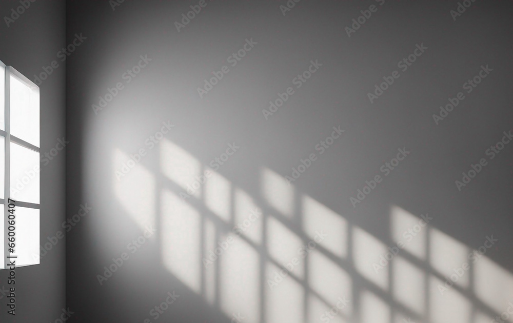 Aufkleber minimal abstract light gray background for product presentation. shadow and light from windows on th