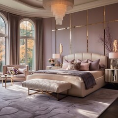 taupe mauve pink peach luxury bedroom