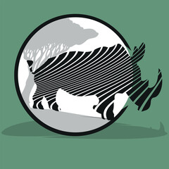 illustration of a rhinoceros. rhino vector logo design