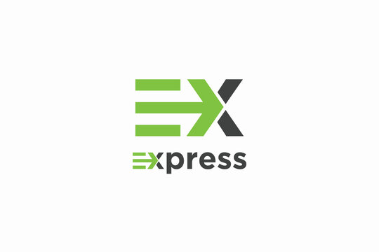 express logo design with letter ex logo concept