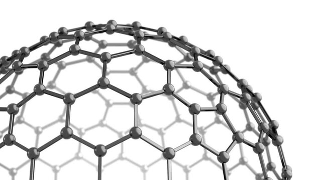 nanotechnology superconductor molecule structure 3d loopable animation. can be used to represent material science allotrope, biotechnology carbon graphene or crystal molecular lattice structure