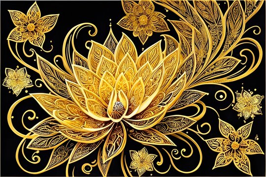 Beautiful fantasy wallpaper. Different botanical flower bunch, motif for floral print digital background.